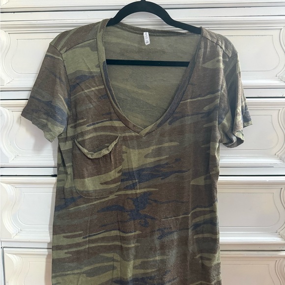 Z Supply Tops - Z Supply Olive Camo V-Neck Pocket Tee